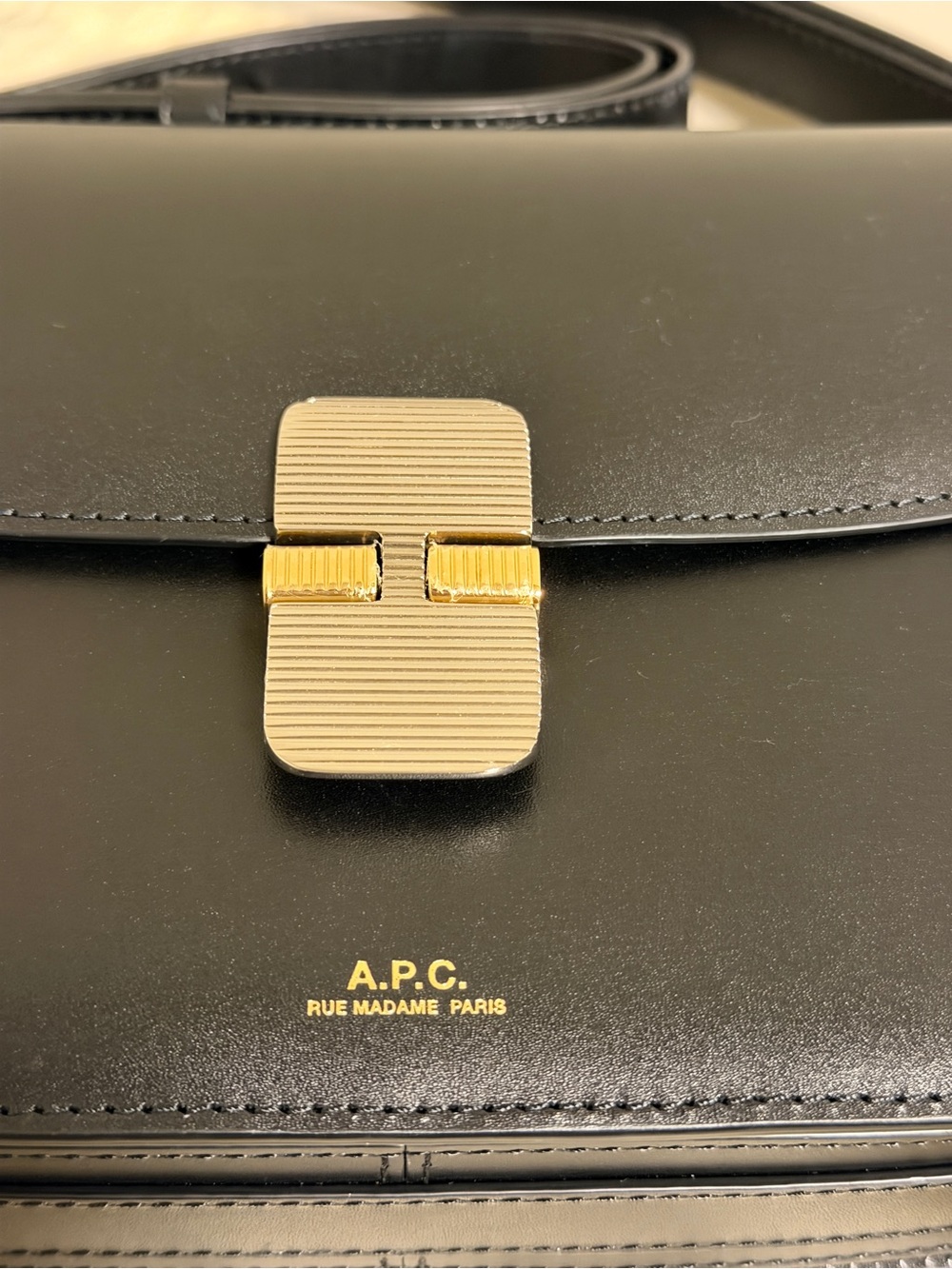 A.P.C. Grace Black Leather Crossbody with Gold & Silver Accents authentic - Picture 6 of 10